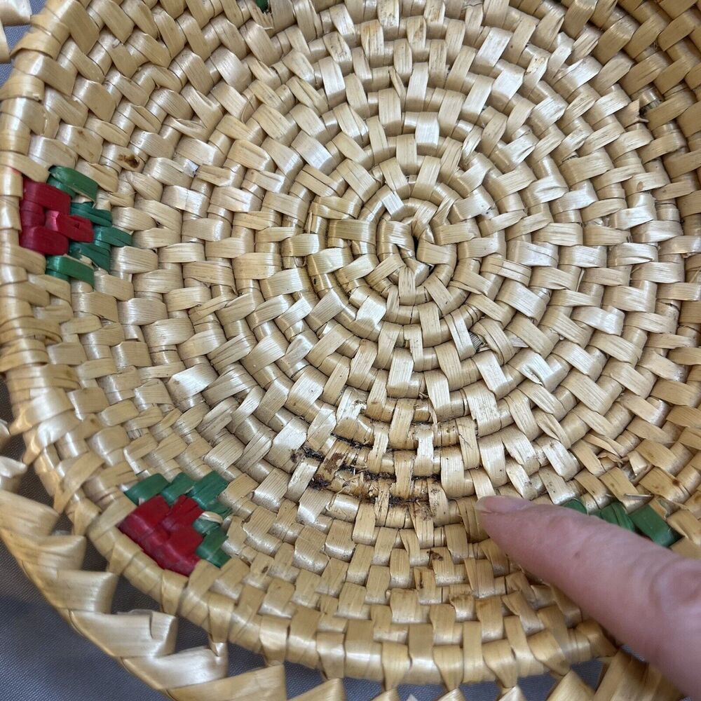 Set of 3 Woven Wicker Nesting Baskets Rose Floral Decorative - Picture 8 of 8